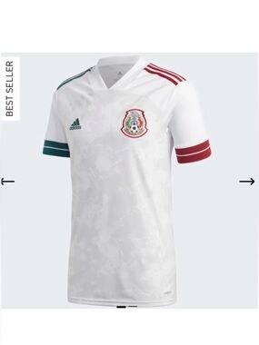 adidas White Soccer Jersey with Green and Red Accents